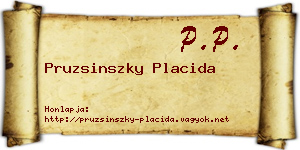 Pruzsinszky Placida névjegykártya